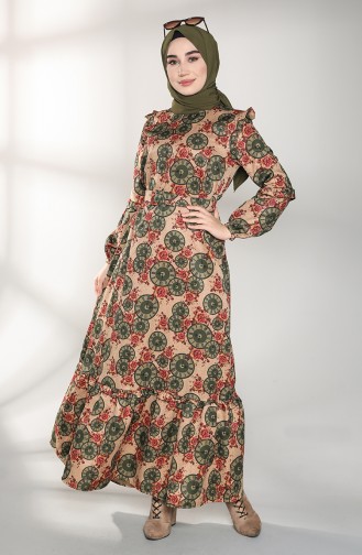 Grün Hijab Kleider 21K8167-01
