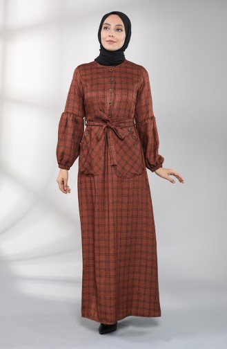 Braun Hijab Kleider 21K8169-03