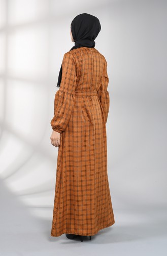 Senf Hijab Kleider 21K8169-06