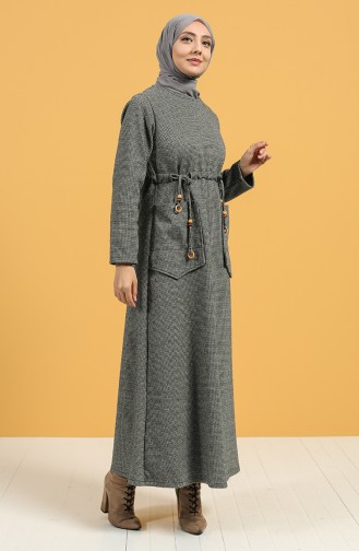Grau Hijab Kleider 21K8170-04