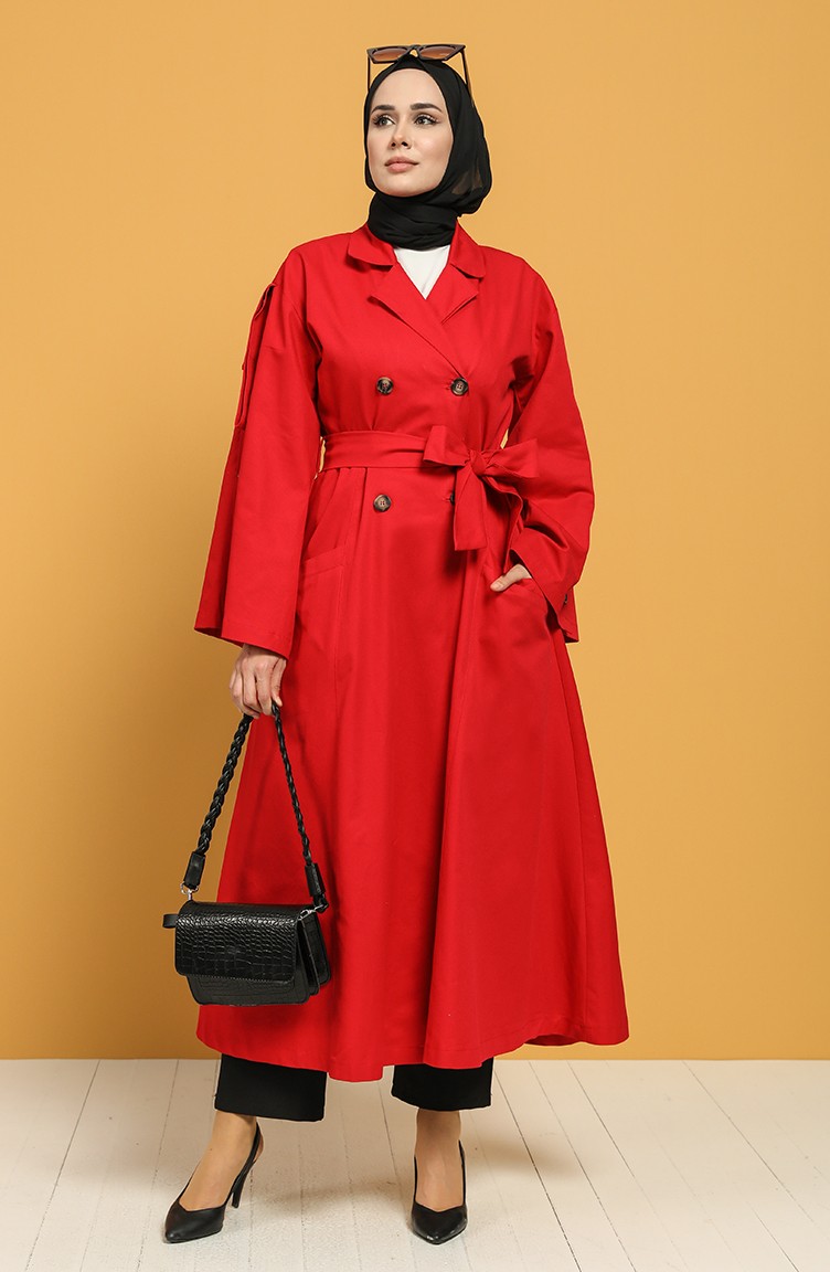 Trench coat top rouge