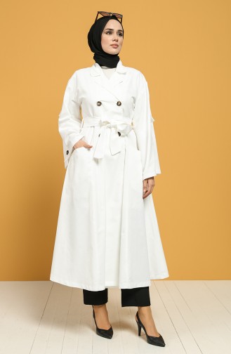 White Trench Coats Models 9034-06