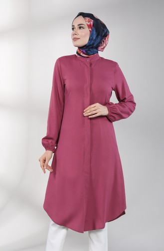 Hidden Button Long Tunic 3172-01 Dried Rose 3172-01