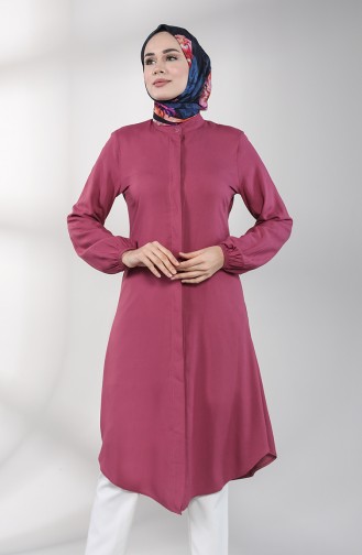 Hidden Button Long Tunic 3172-01 Dried Rose 3172-01