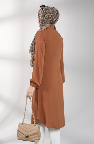 Hidden Button Long Tunic 3172-03 Tobacco 3172-03