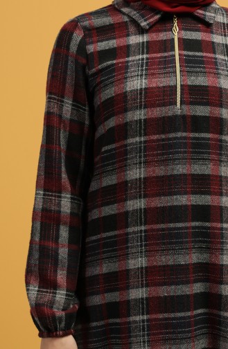 Checked Tunic 5202-03 Navy Blue 5202-03