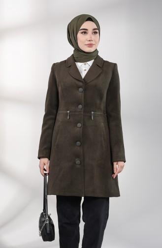 Buttoned Stamp Coat 1776-01 Khaki 1776-01