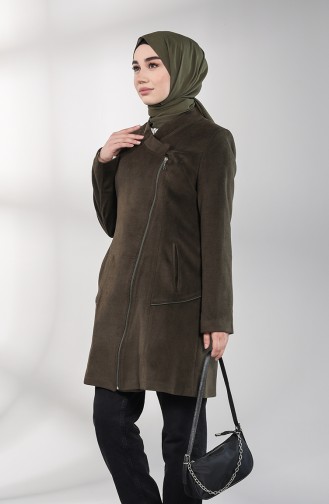 Zippered Stamp Coat 1778-02 Khaki 1778-02