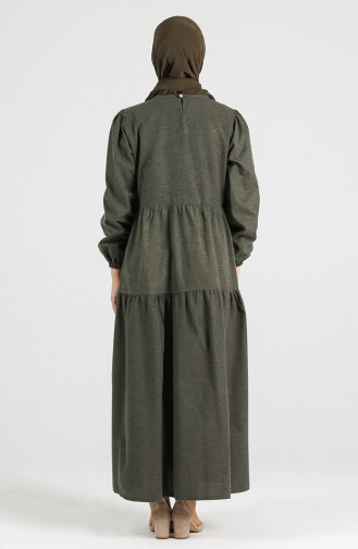 Khaki Hijab Kleider 1434-01