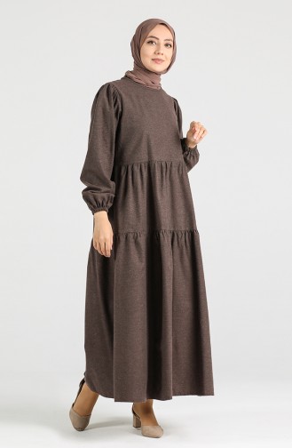 Robe Hijab Couleur Brun 1434-05