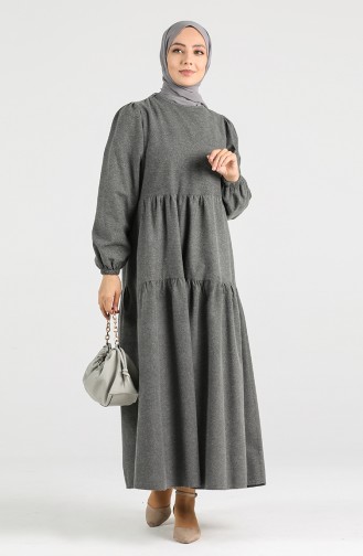 Pleated Dress 1434-07 Gray 1434-07