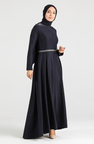 Dunkelblau Hijab Kleider 5200-01