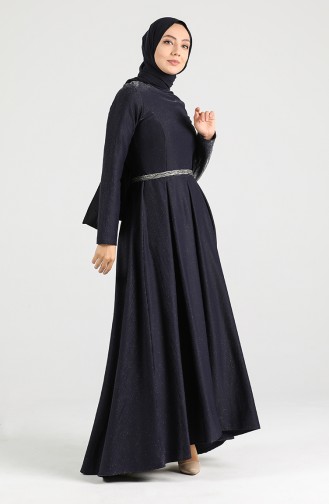 Dunkelblau Hijab Kleider 5200-01