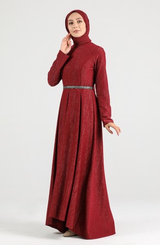 Jacquard Dress 5200-02 Burgundy 5200-02