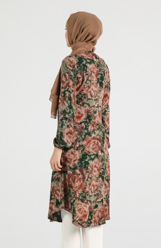 Floral Print Tunic 3171-01 Emerald Green 3171-01