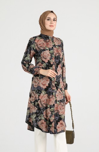 Floral Print Tunic 3171-02 Anthracite 3171-02