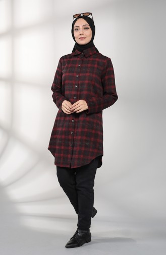 Oduncu Gömlek Tunik 3225-01 Bordo