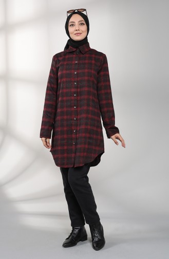 Oduncu Gömlek Tunik 3225-01 Bordo