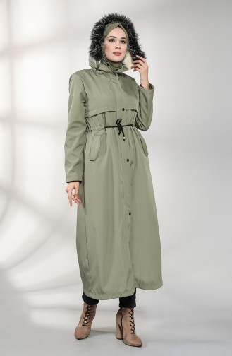 Hooded Long Coat 0508-04 Light Khaki 0508-04