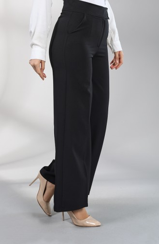Wide Leg Pants with Pockets 3169-01 Black 3169-01