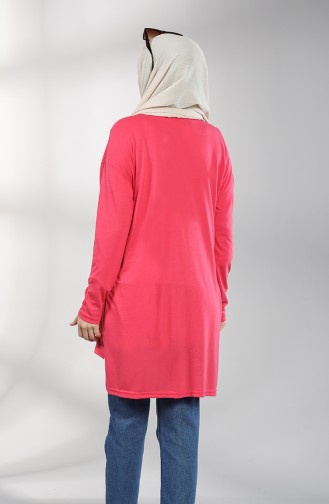 Asimetrik Kesim Sweatshirt 8137-01 Pembe