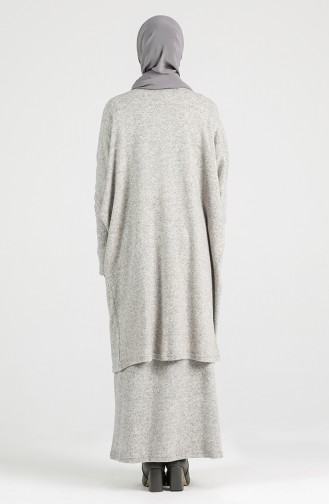Knitwear Dress Sweater Two Piece 3800-01 Gray 3800-01