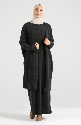 Knitwear Dress Sweater Two Piece 3800-03 Black 3800-03