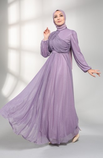 Lila Hijab-Abendkleider 1025-05