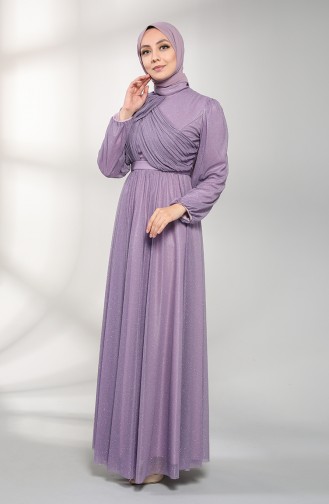 Lila Hijab-Abendkleider 1025-05