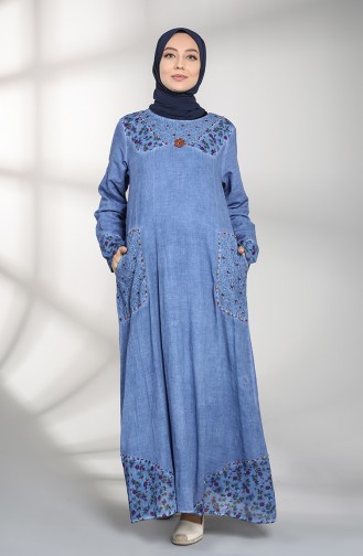 Blau Hijab Kleider 9898-05