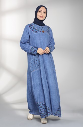 Blau Hijab Kleider 9898-05