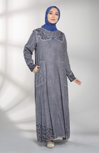 Anthrazit Hijab Kleider 9898-06