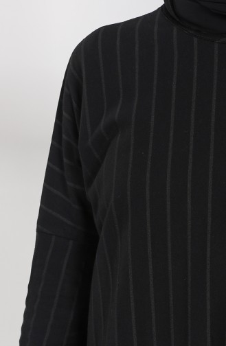 Schwarz Hijab Kleider 8133-01