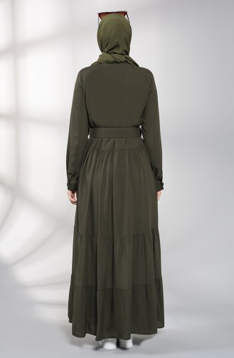 Khaki Hijab Kleider 4555-01