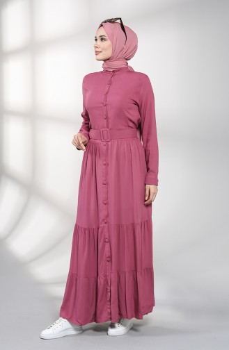 Robe Hijab Rose Pâle 4555-03