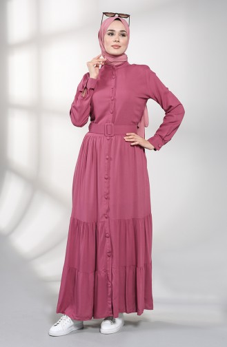 Robe Hijab Rose Pâle 4555-03