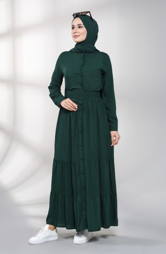 فستان أخضر زمردي 4555-05