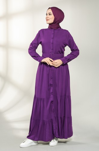 Purple Hijab Dress 4555-08