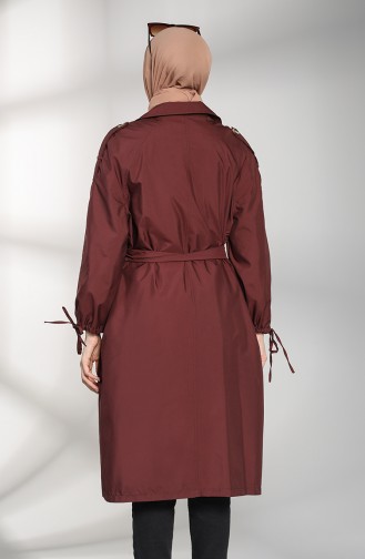 Claret red Trench Coats Models 1484-01