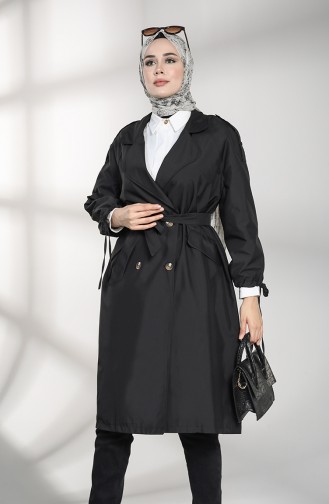 Black Trench Coats Models 1484-04