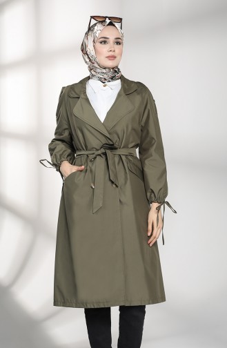 Khaki Trench Coats Models 1484-05