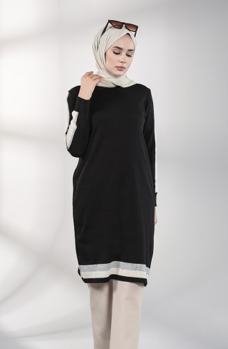 Triko Uzun Tunik 0901-02 Siyah