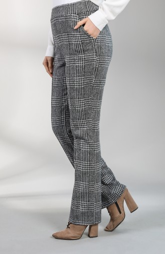 Checked Winter Trousers 0071a-01 Gray 0071A-01