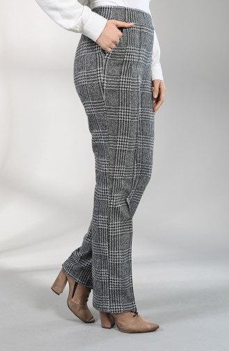 Checked Winter Trousers 0071a-01 Gray 0071A-01