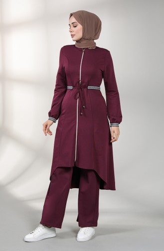 Zippered Cap Trousers Double Suit 1771-07 Purple 1771-07