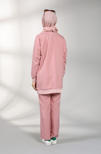 Ribbed Tunic Trousers Double Suit 0304-01 Dry Rose 0304-01