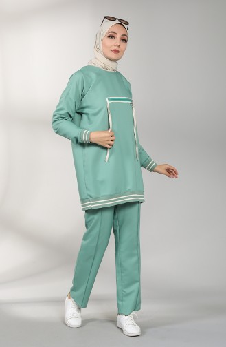 Ribbed Tunic Trousers Double Suit 0304-03 Sea Green 0304-03
