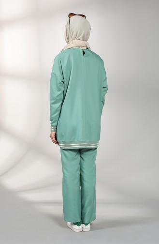 Ribanalı Tunik Pantolon İkili Takım 0304-03 Çağla Yeşili