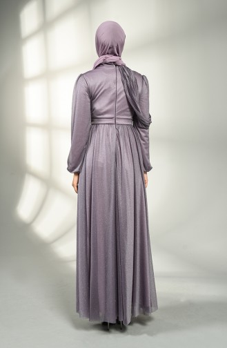 Dunkel-Lila Hijab-Abendkleider 1025-07
