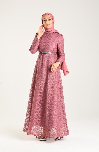 Beige-Rose Hijab-Abendkleider 3513-03